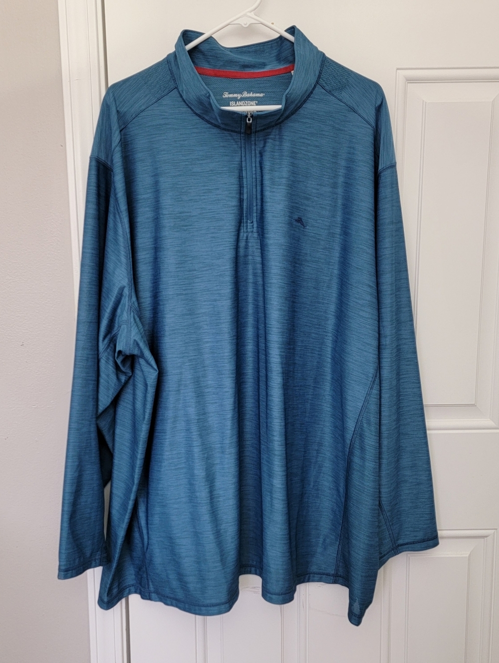 Tommy Bahama Palm Pro Island Zone Quarter Zip Teal Blue With Logo Size 3XL
